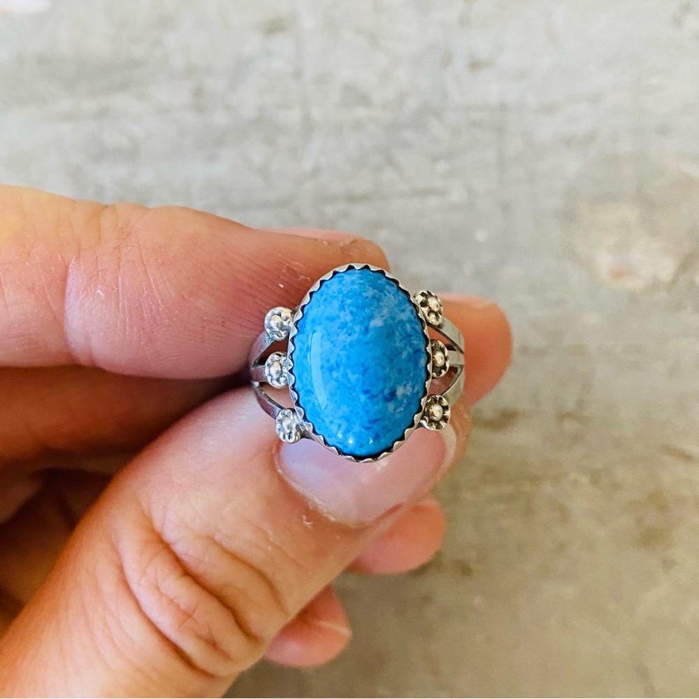 ♥️ Navajo ♥️ Vintage Sterling Silver & Denim Lapis Ring